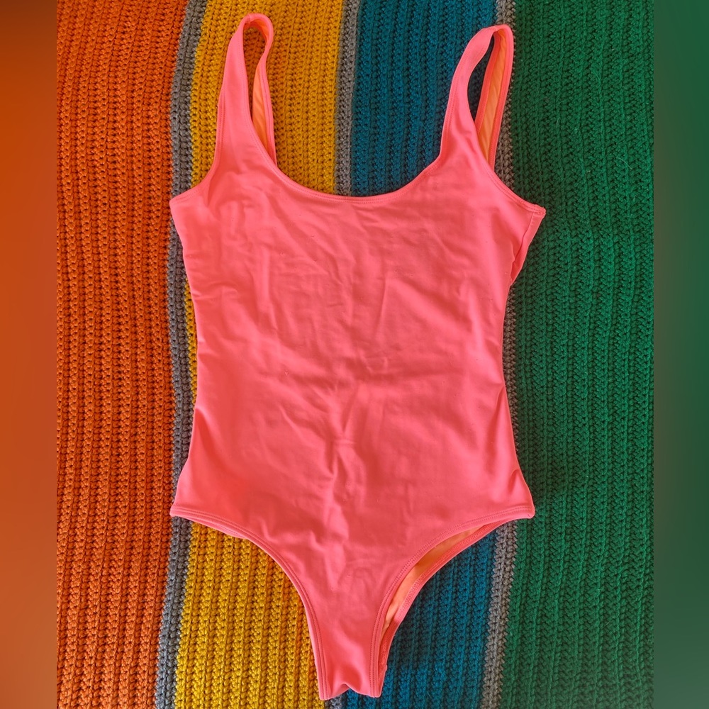 Forever 21 salmon one-piece bathing suit